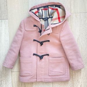 Burberry kids wool trench coat. Blush pink. Size 2Y.
